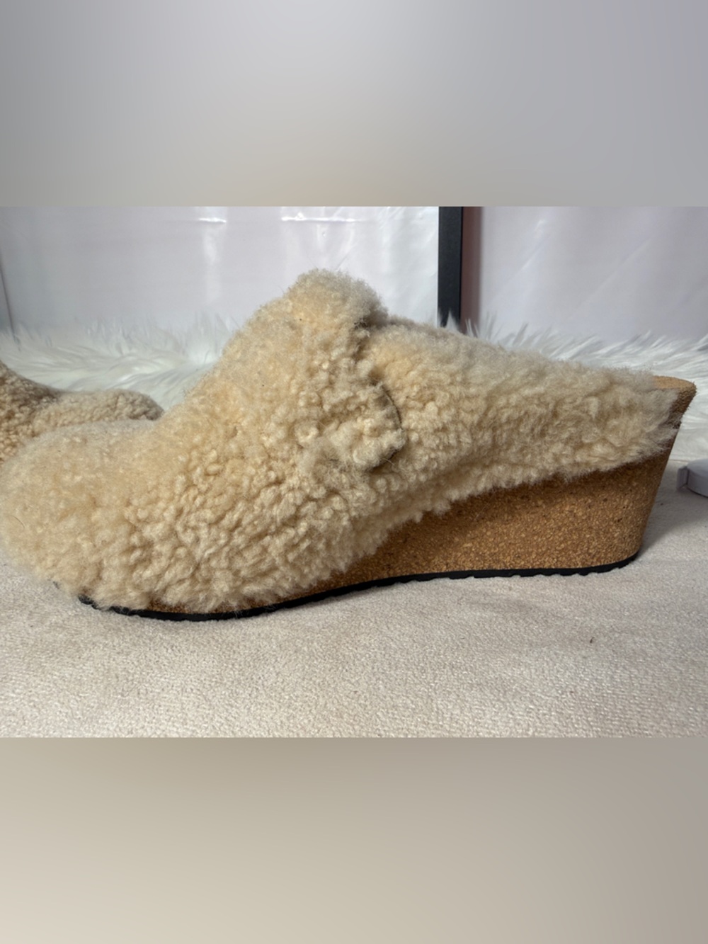 Papillio Women's Shearling Slip-On Clog - Cream - Picture 9 of 11